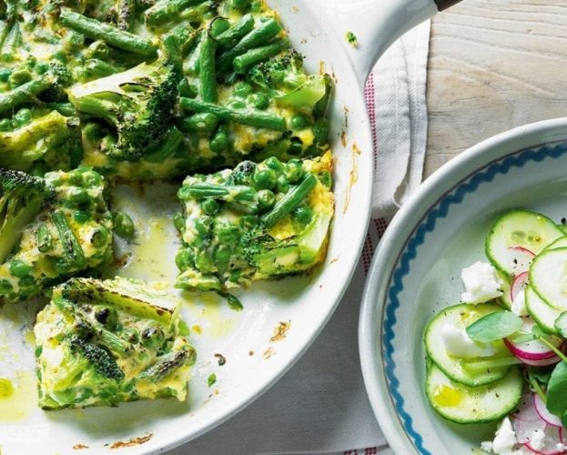 Five a day frittata in a pan