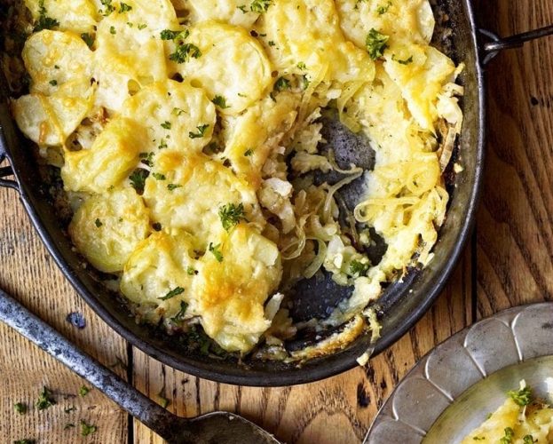 Pan haggerty in a dish