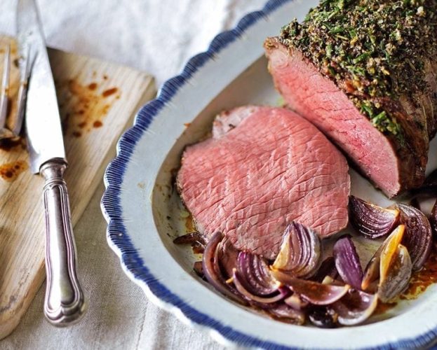 beef with rosemary crust