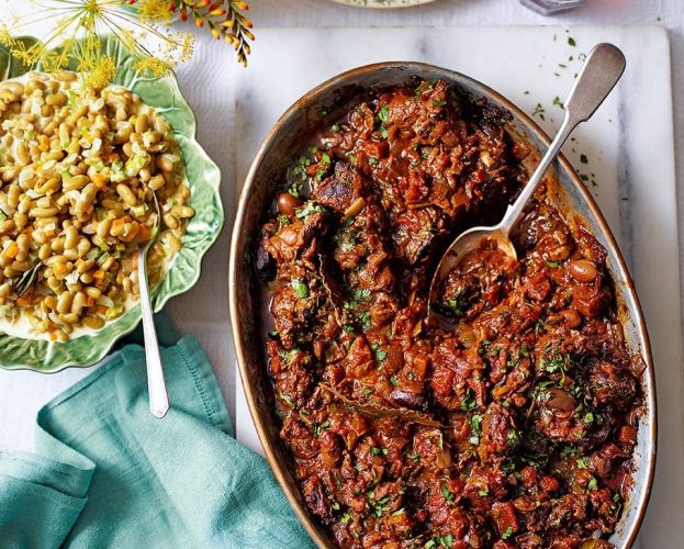 Braised shoulder of lamb