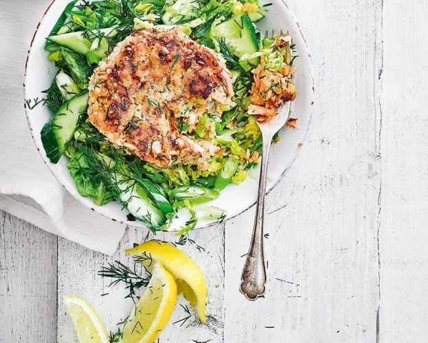 Hot-smoked salmon fishcakes