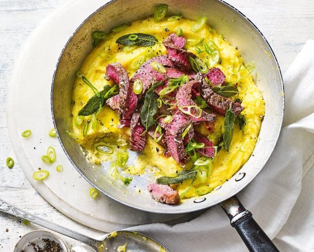 steak and polenta