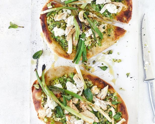 chicken spring green flatbreads