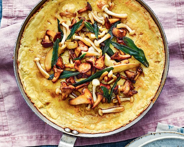 Farinata with mushrooms