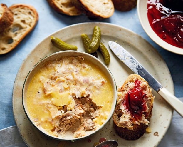 Pork and rabbit rillletes