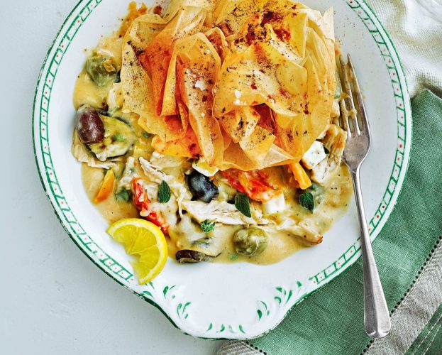 Healthy chicken filo pie