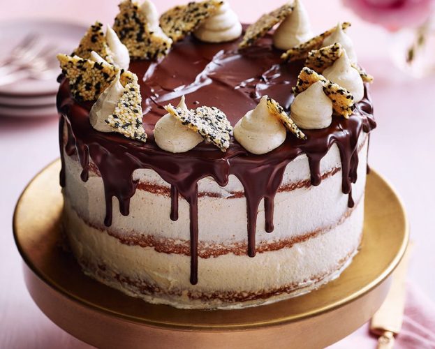 White chocolate and tahini cake