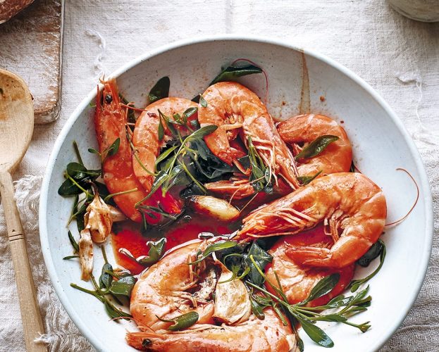 Chilli garlic prawns