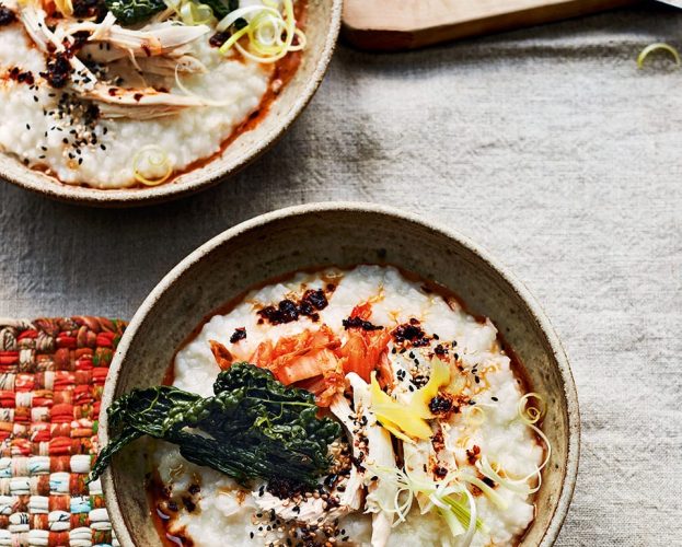 Chicken and kimchi congee