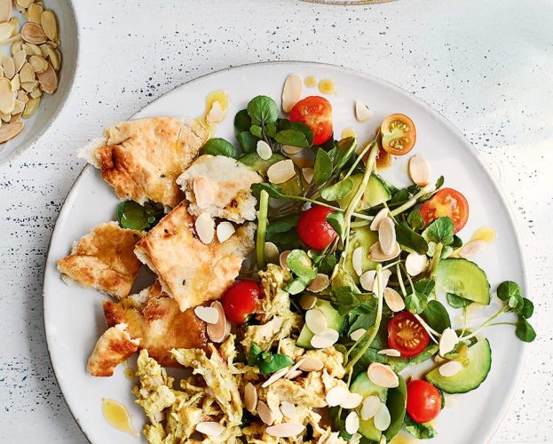 Coronation chicken salad on a plate
