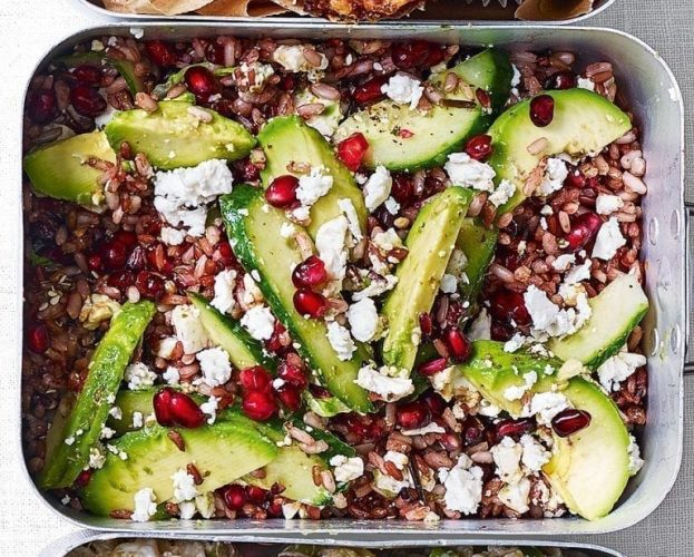 rice salad with pomegranate molasses