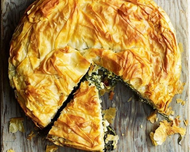 Wild garlic and goat's cheese pie