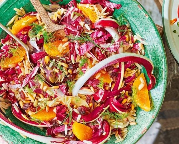 Radicchio and orzo pasta salad