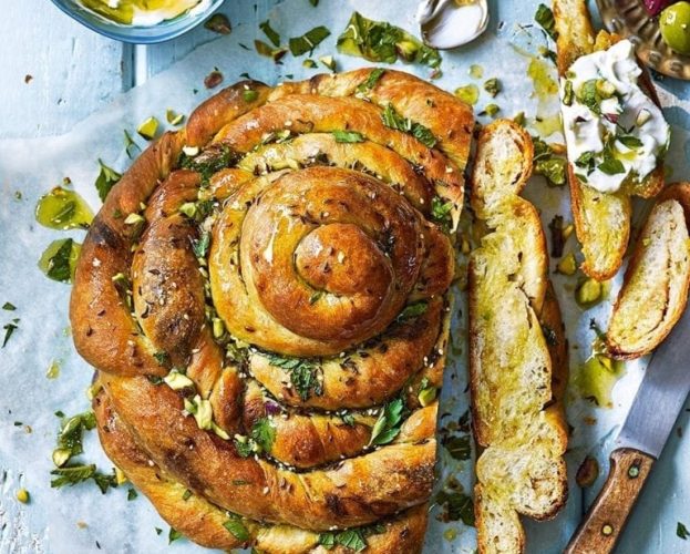 Tahini, sesame and fennel seed bread