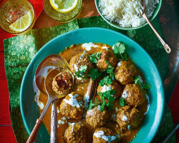 Kashmiri lamb meatballs with prunes