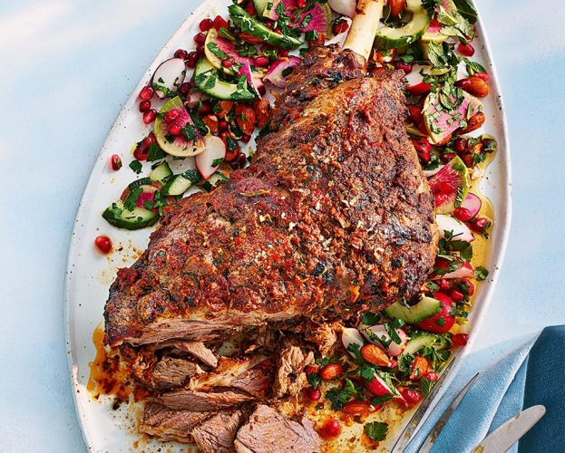 Harissa-spiced slow-roast lamb