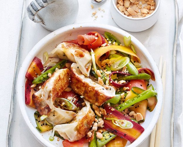 Vegetable gyoza stir-fry