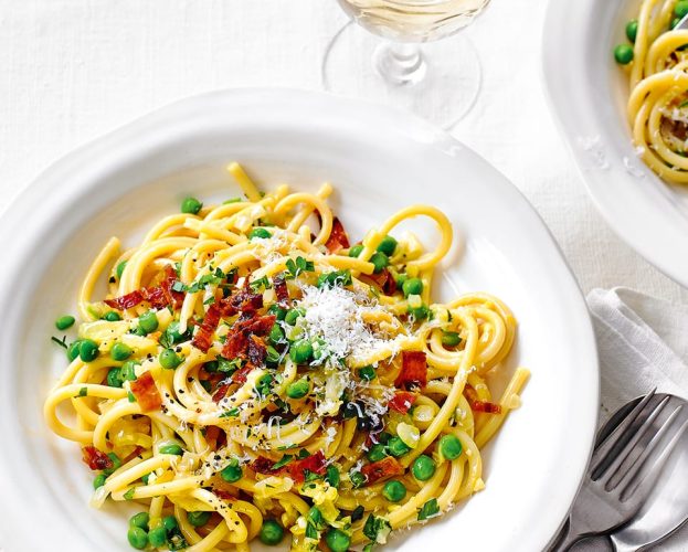 pea pancetta pasta