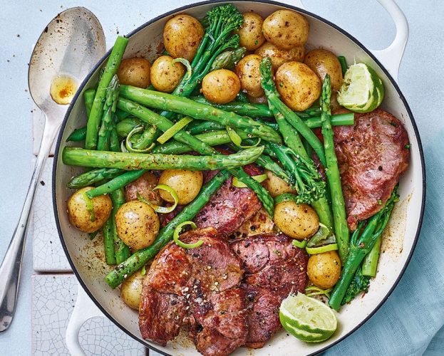 Zesty lime and anchovy lamb steaks