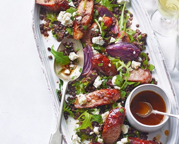 sausage and lentil salad