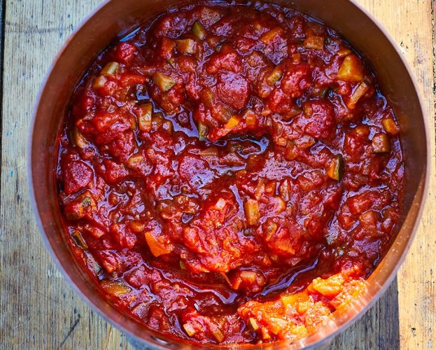 salsa di pomodoro e verdurine
