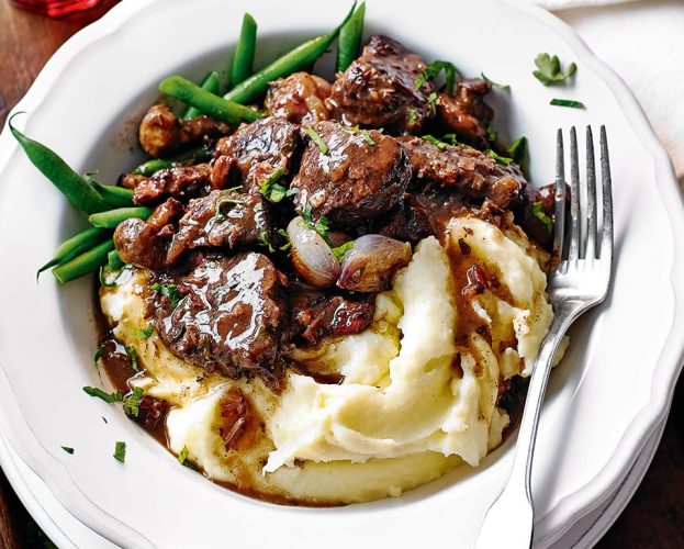 Classic beef bourguignon