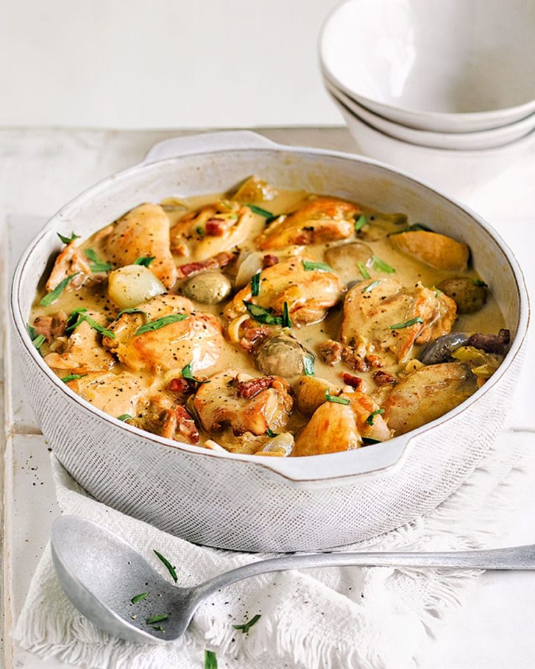 Creamy tarragon and chicken casserole