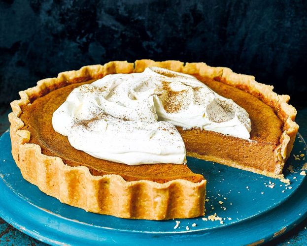 Ginger and rum-spiked pumpkin pie