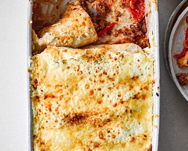 Tex-Mex beef enchilada bake