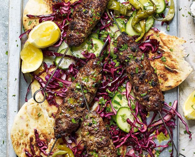 Beef and olive koftas