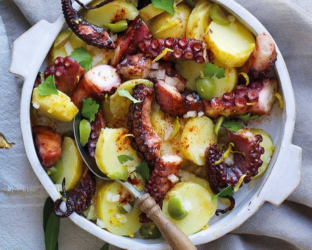 Octopus and olives