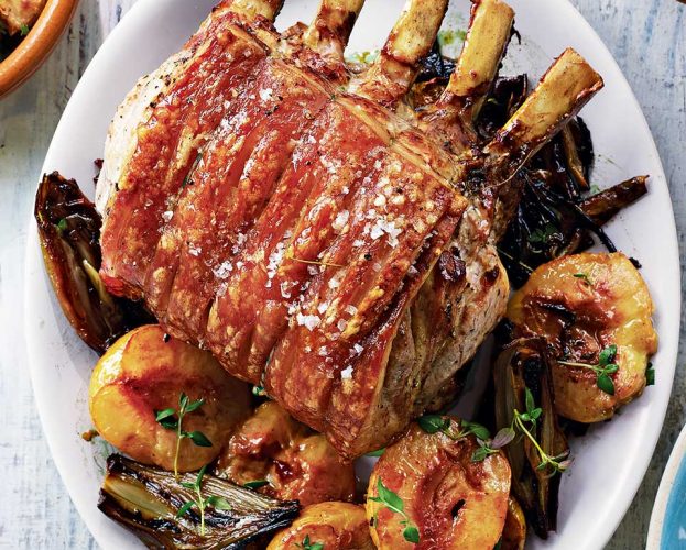 roast-pork-with-peaches