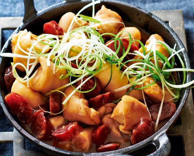 steamed chicken and chinese sausage