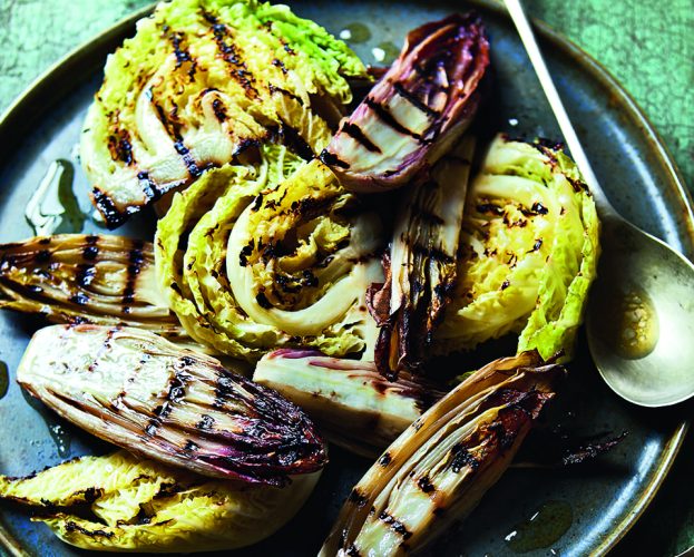 Chargrilled chicory and cabbage salad
