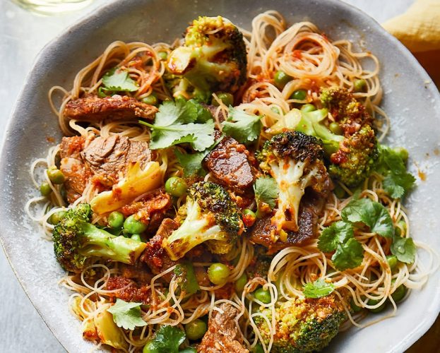 Leftover roast lamb stir-fry