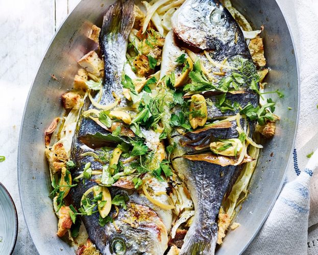 Roast sea bream