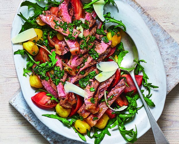 steak tagliata with gnocchi