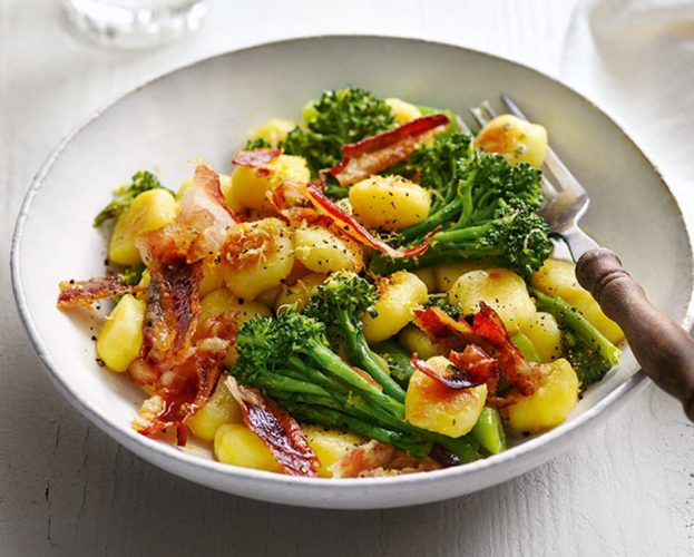 gnocchi with purple sprouting