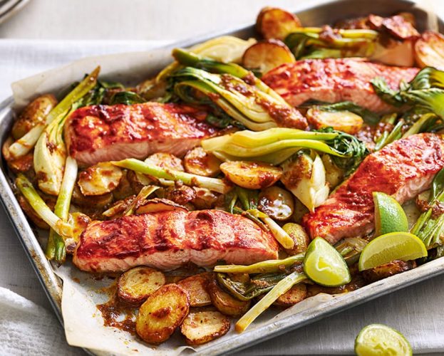 salmon traybake