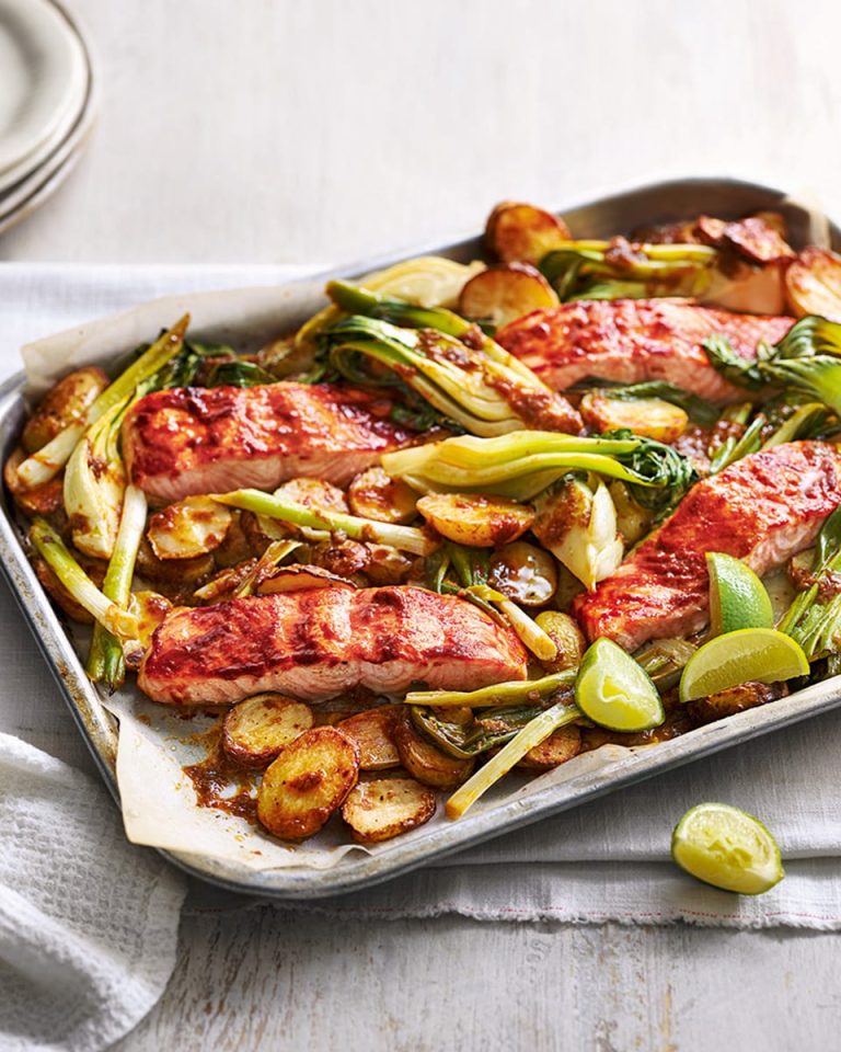 salmon traybake