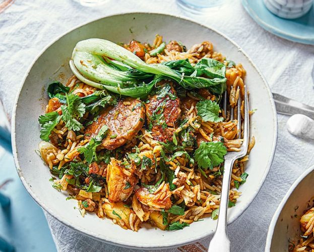 pork and pineapple rice bowl