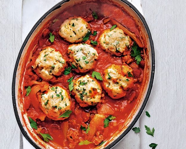 sausage ragu with dumplings