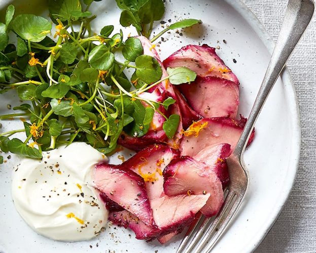 Beetroot-cured salmon