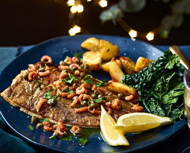 lemon sole with potted shrimp