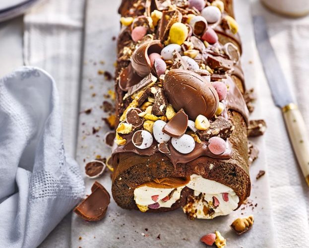 easter rocky road roulade