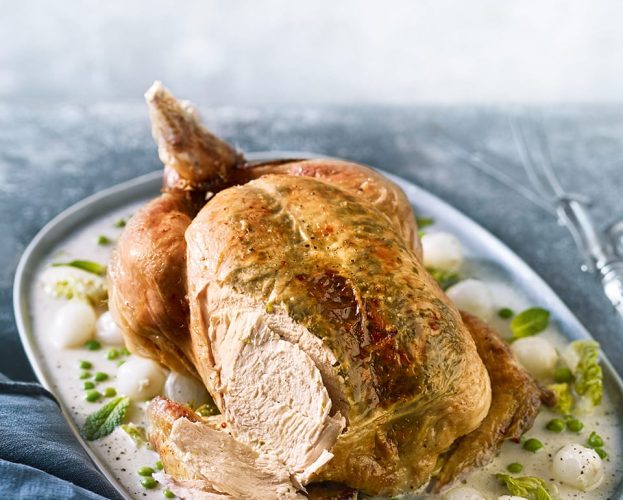 Wild garlic roast chicken