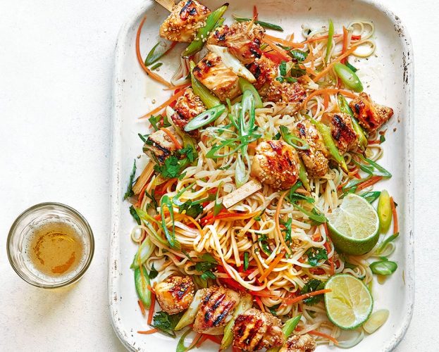 sesame chicken skewers