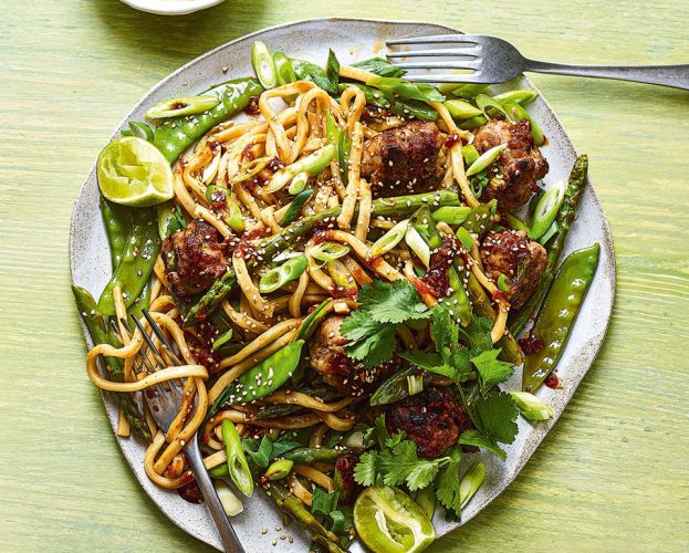 sausage meatballs with noodles