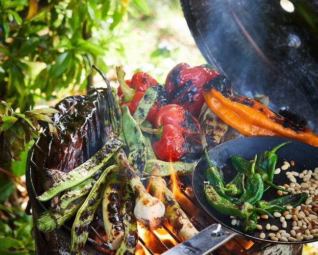 barbecued vegetables