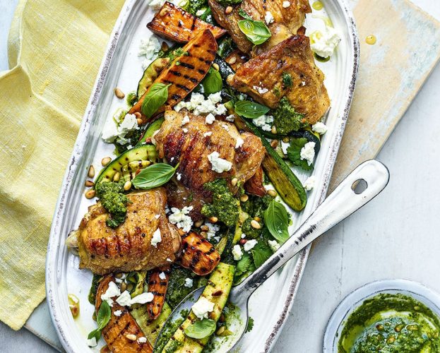 Grilled chicken thighs